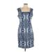 AK Anne Klein Casual Dress - Sheath: Blue Graphic Dresses - Women's Size 10