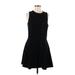 Rag & Bone Casual Dress - Mini High Neck Sleeveless: Black Solid Dresses - Women's Size 8