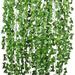 Ivy Garland Artificial Plants 12 Pcs Artificial Ivy Plants Garland Artificial Ivy Outdoor Artificial Ivy Garland Vine Decoration for Party/Wedding/Garden/Office Green