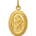 Sterling Silver 24K Gold-Plated Saint Christopher Medal (20 X 10) Made In United States qc5626
