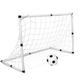 Soccer goal net Outdoor DIY Football Plaything Set 1 Pc Mini Kids Soccer Goal Net with 1Pc Synthetic Leather Football 1pc Inflator and 4 Pcs Iron Nail for Kids Outdoor Training Game Toy (67.5CM