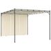 Dcenta Party Tent with Side Curtain Outdoor Gazebo Steel Frame Sunshade Shelter Canopy Cream for Backyard Yard Wedding BBQ Camping Festival Shows 13.1ft x 9.8ft x 7.4ft (L x W x H)