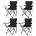 4 Pack Portable Folding Camping Chair with Carrying Bag Outdoor Portable Chair for Foldable Lawn Chair Outdoor Camp Chair with Cup Holder for Fishing Outside Sports (4PCS Black)