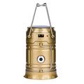 LED Camping Lantern Lightweight Waterproof Solar DC Rechargeable LED Flashlight Survival Kits - gold