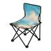 Sea Summer Palm Tree Landscape Portable Camping Chair Outdoor Folding Beach Chair Fishing Chair Lawn Chair with Carry Bag Support to 220LBS