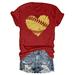 JURANMO Going Out Tops Womens Baseball Shirt Short Sleeve Baseball Graphic Tees Loose Comfy Crewneck Top Today s Deals Red XXXL