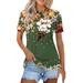 Susanny Women s Golf Polo Shirts UPF 50+ Quick Dry Ladies Floral Tenni Shirts Short Sleeve Athletic Collared Shirt Army Green S