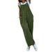 Ladies Lightweight Pants Sleeveless Top Trouser Dungarees Loose Jumpsuit Solid Color Overalls Fashion Relaxed-Fit Casual Business Long Trousers Soft Wide-Leg Dress Golf Regular Outdoor Slacks