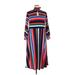 ELOQUII Casual Dress - Midi Keyhole 3/4 sleeves: Red Stripes Dresses - Women's Size 18 Plus