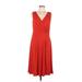 Lands' End Cocktail Dress - A-Line: Orange Solid Dresses - Women's Size Medium