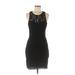 Express Cocktail Dress - Mini Scoop Neck Sleeveless: Black Solid Dresses - Women's Size Medium