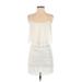 American Eagle Outfitters Casual Dress - Mini Scoop Neck Sleeveless: White Solid Dresses - Women's Size 4