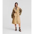 Karl Lagerfeld, Broderie Anglaise Trench Coat, Woman, Beige, Size: 42