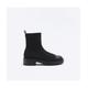 River Island Womens Sock Boots Black Wide Fit Quilted - Size UK 7