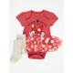 George Disney Minnie Mouse Tutu Bodysuit and Tights Outfit - Red