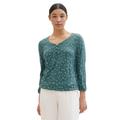 3/4-Arm-Shirt TOM TAILOR Gr. S, grün (green minimal print) Damen Shirts Jersey