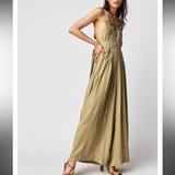 Free People Pants & Jumpsuits | Free People X Brenda Knight Lace Decorated Overalls In Army | Color: Green | Size: M