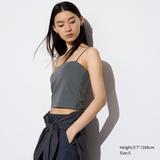 Women's Airism Cropped Bra Tube Top | Dark Gray | XS | UNIQLO US