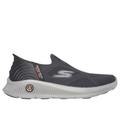 Skechers Men's Slip-ins: GO WALK Anywhere - The Tourist Slip-On Shoes|Size 11.5|Charcoal|Textile/Synthetic|Vegan|Machine Washable|Arch Fit|Hyper Burst
