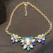 J. Crew Jewelry | J Crew Colorful Crystal Necklace On Goldtone Chain | Color: Blue/Green | Size: Os