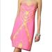 Lilly Pulitzer Dresses | Lilly Pulitzer 93130 Bowen Dress Embroidered Hotty Pink Strapless Dress Size 6 | Color: Pink/Yellow | Size: 6