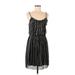 19 Cooper Cocktail Dress - Mini Scoop Neck Sleeveless: Black Print Dresses - Women's Size Medium