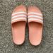 Adidas Shoes | Like New Adidas Adilette Slides. Pink And White 7 | Color: Pink/White | Size: 7