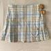 Burberry Skirts | Burberry London Nova Pleated Check Mini Skirt | Color: Blue/Cream | Size: 4