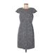 J.Crew Casual Dress - A-Line Crew Neck Short sleeves: Gray Dresses - Women's Size 10