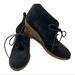 J. Crew Shoes | J.Crew Womens Round Toe Lace Up Suede Macalister Wedge Boots Size 9 | Color: Black | Size: 9