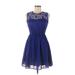 Divided by H&M Casual Dress - Fit & Flare: Blue Dresses - Women's Size 8