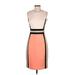 Calvin Klein Cocktail Dress - Party High Neck Sleeveless: Orange Color Block Dresses - Women's Size 4