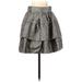 Diane von Furstenberg Formal Mini Skirt Mini: Silver Bottoms - Women's Size 4