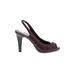 Unisa Heels: Pumps Stilleto Cocktail Burgundy Solid Shoes - Women's Size 7 - Peep Toe