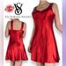 Victoria's Secret Dresses | Medium Victoria Secret 100% Silk Mini Red Hot Slip Dress | Color: Red | Size: M