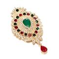 Decoration Jewellery Crystal Brooch Pins Boho Green Stone Brooch For Women Gold Full Crystal Moroccan Wedding Jewelry African Bridal Gift