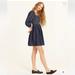 J. Crew Dresses | J. Crew Smocked Puff Sleeves Mini Chambray Cotton Dress Size Xs | Color: Blue | Size: Xs