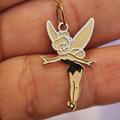 Disney Jewelry | 14kt Solid Yellow Gold Tinkerbell Necklace | Color: Gold | Size: Os