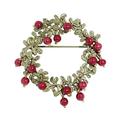 Brooch Pin for Women Men Cranberry Wreath Brooch Ladies Coat Lapel Button Suitable for Wedding Party Birthday Banquet, with Gift Box Wedding Birthday Party Accessories