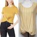 Anthropologie Tops | Anthropologie W5 Mustard Yellow Twist Front Textured Top Large | Color: Gold/White | Size: L