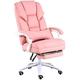 ZITTRO Boss Office Chair Office Star Bonded Leather Seat and Back Executives Chair with Fixed Arms Coated Accents，Napping Tilt Boss Chair with Footrest (Color : Pink) elegant