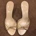 Gucci Shoes | Gucci Open-Toe Sandal Slides With Silver Bow | Color: Cream/Silver | Size: 7