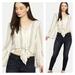 American Eagle Outfitters Tops | American Eagle Boho Tie Crop Blouse Top Angel Bell Sleeve Xs Country Cowgirl | Color: Black/Cream | Size: Xs