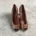 Coach Shoes | Coach Vintage Celeste Peep Toe Pump Heels Sandals Size 8.5 Leather Brown Chic | Color: Brown | Size: 8.5