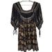 Free People Dresses | Free People Midsummer Dream Mini Dress Boho Coquette Girl Floral Peasant Open | Color: Blue/Tan | Size: Xs