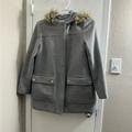 J. Crew Jackets & Coats | J. Crew Wool Blend Faux Fur Hood Women’s Size 12 | Color: Gray | Size: 12