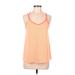 Under Armour Active Tank Top: Orange Print Activewear - Women's Size Medium