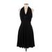 My Michelle Cocktail Dress - A-Line V-Neck Sleeveless: Black Solid Dresses - Women's Size Medium