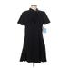 CeCe Casual Dress - A-Line High Neck Short sleeves: Black Solid Dresses - New - Women's Size 8