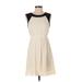 Alice Moon by Moon Collection Casual Dress - A-Line Crew Neck Sleeveless: Ivory Solid Dresses - Women's Size Small